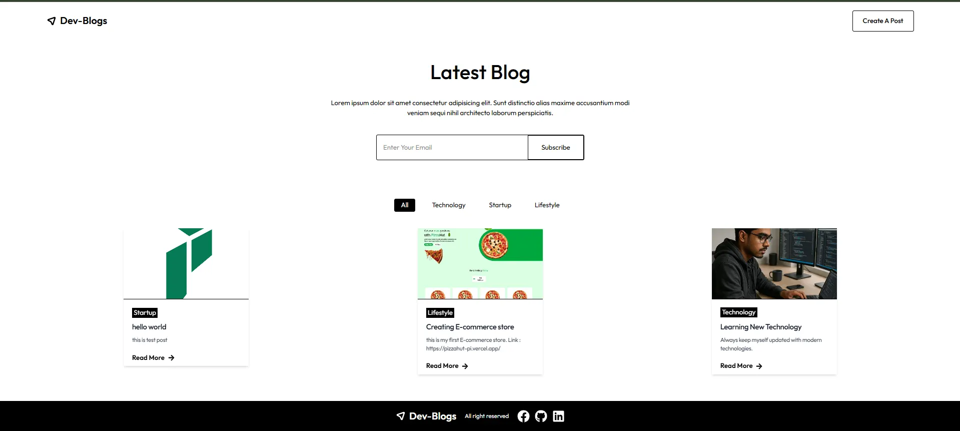 Personal Blog Website